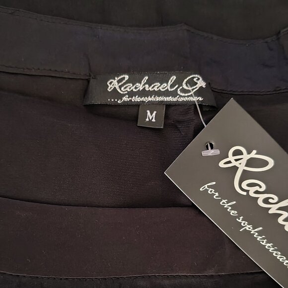 Rachael G. Black Floral Summer Dress with Short Sleeves, Sizes M and S - Picture 10 of 13